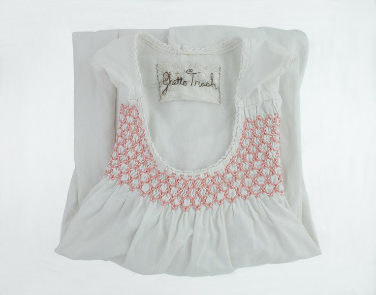 Clare Finin, A Parent's Label, Childhood nightgown, human hair